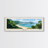 Silvermine Bay Beach, Hong Kong Panoramic Beach Print, Vacation Gift, Hong Kong Wall Art, Framed Canvas Print, Framed Beach Painting