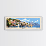 Symi, Greece Panoramic Beach Print, Vacation Gift, Greece Wall Art, Beach Painting, Beach Decor, Beach Painting