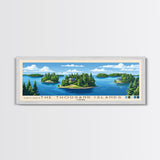 The Thousand Islands, Canada Panoramic Print, Vacation Gift, Canada Wall Art, Beach Painting, Beach Decor, Large Wall Art, Wood Frame Art