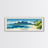 Tikehau, French Polynesia Panoramic Print, Vacation Gift, French Polynesia Wall Art, Beach Painting, Beach Decor, Large Wall Art, Wood Frame Art