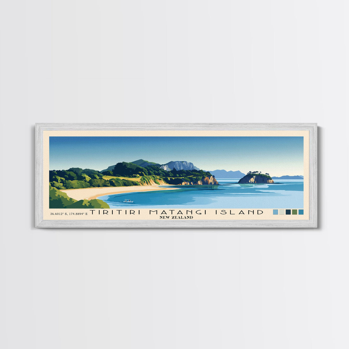 Tiritiri Matangi Island, New Zealand Panoramic Print, Vacation Gift, New Zealand Wall Art, Beach Painting, Beach Decor, Beach Or Lakehouse Art