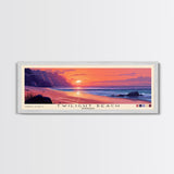 Twilight Beach, Australia Panoramic Beach Print, Vacation Gift, Australia Wall Art, Framed Canvas Print, Framed Beach Painting