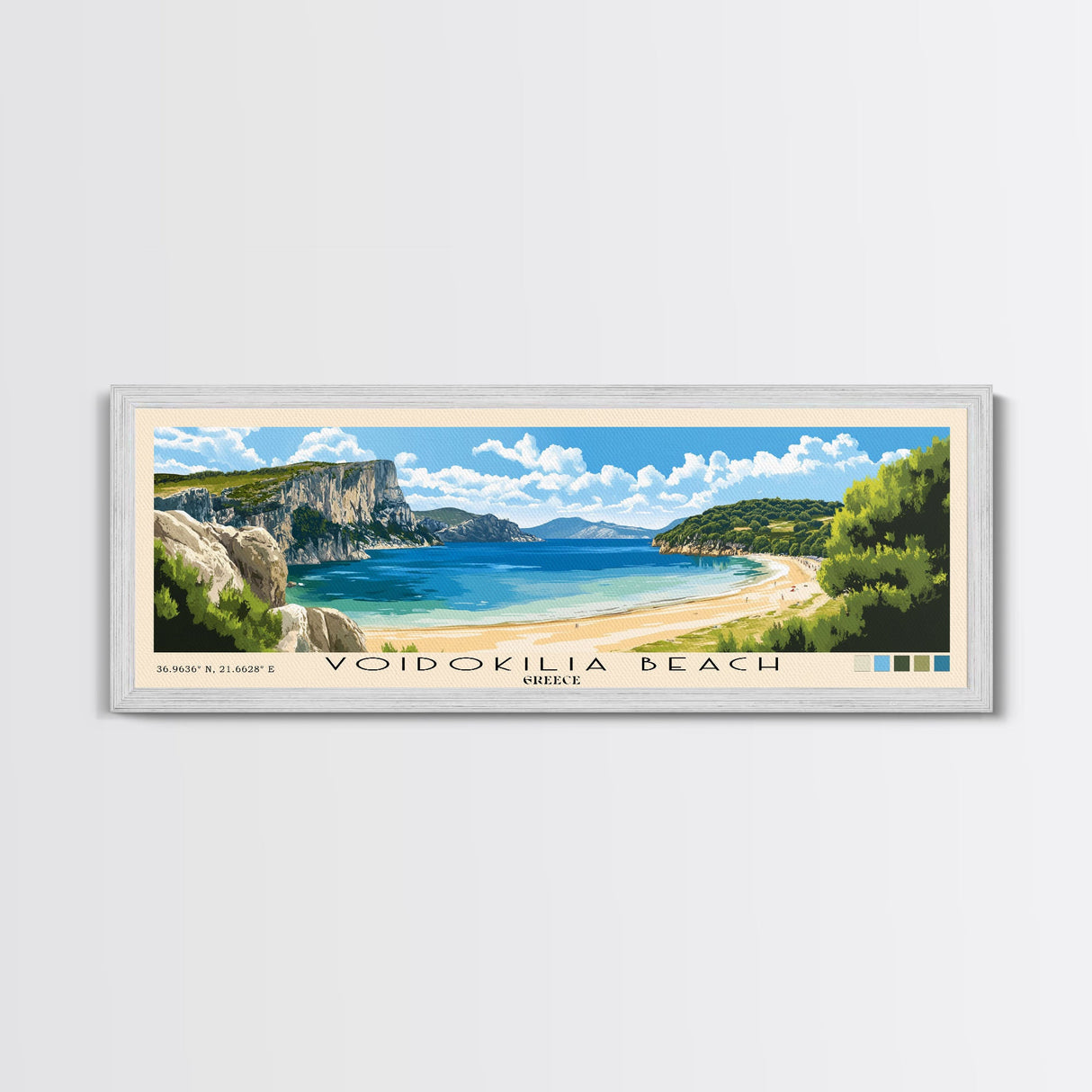 Voidokilia Beach, Greece Panoramic Print, Vacation Gift, Greece Wall Art, Vacation Wall Art, Vacatation Memories, Beach Decor, Beach Or Lakehouse Art