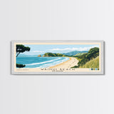 Wainui Beach, New Zealand Panoramic Beach Print, Vacation Gift, New Zealand Wall Art, Framed Canvas Print, Framed Beach Painting