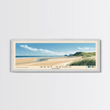 West Sands, Scotland Panoramic Print, Vacation Gift, Scotland Wall Art, Beach Painting, Beach Decor, Large Wall Art, Wood Frame Art