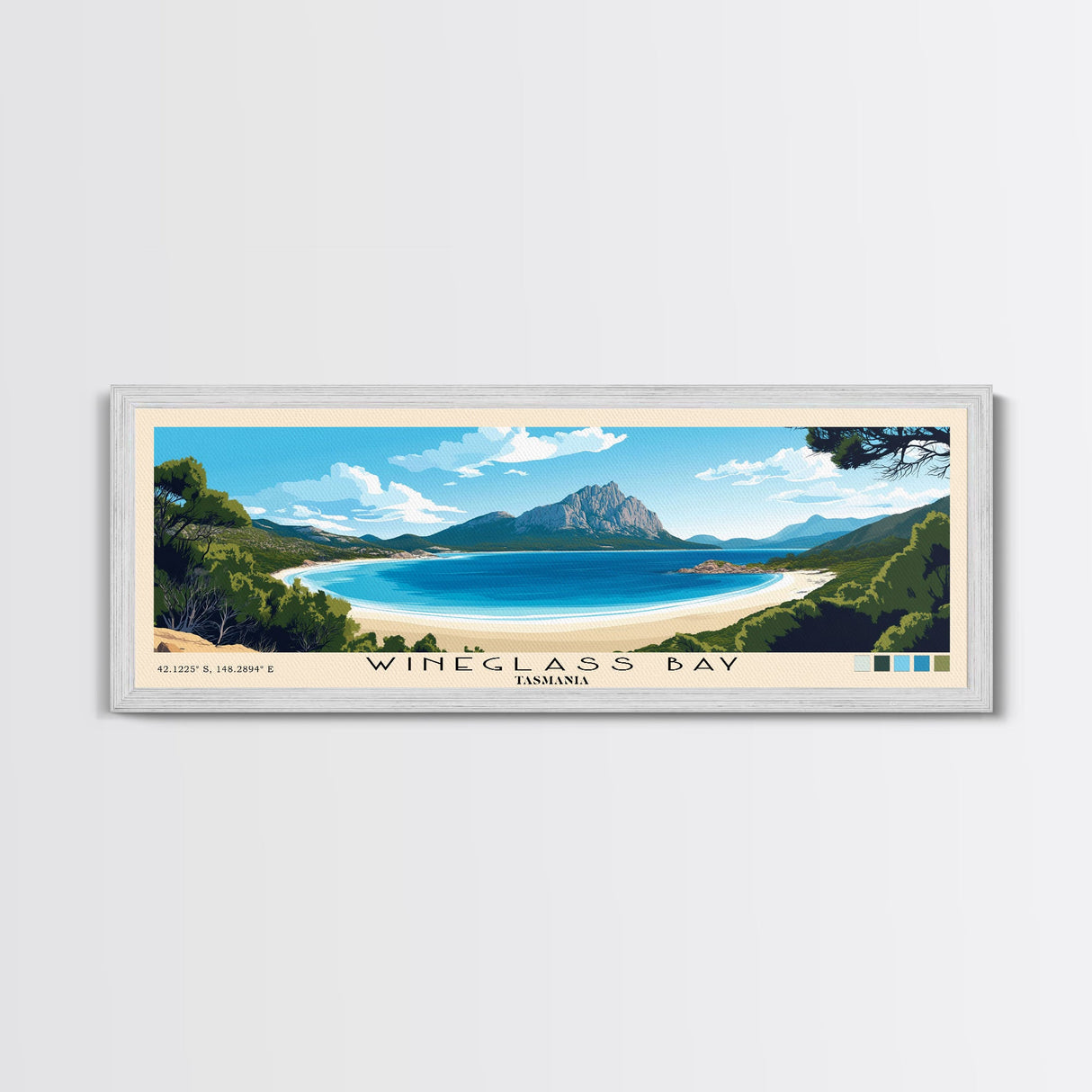 Wineglass Bay, Tasmania Panoramic Print, Vacation Gift, Tasmania Wall Art, Vacation Wall Art, Vacatation Memories, Beach Decor, Beach Or Lakehouse Art