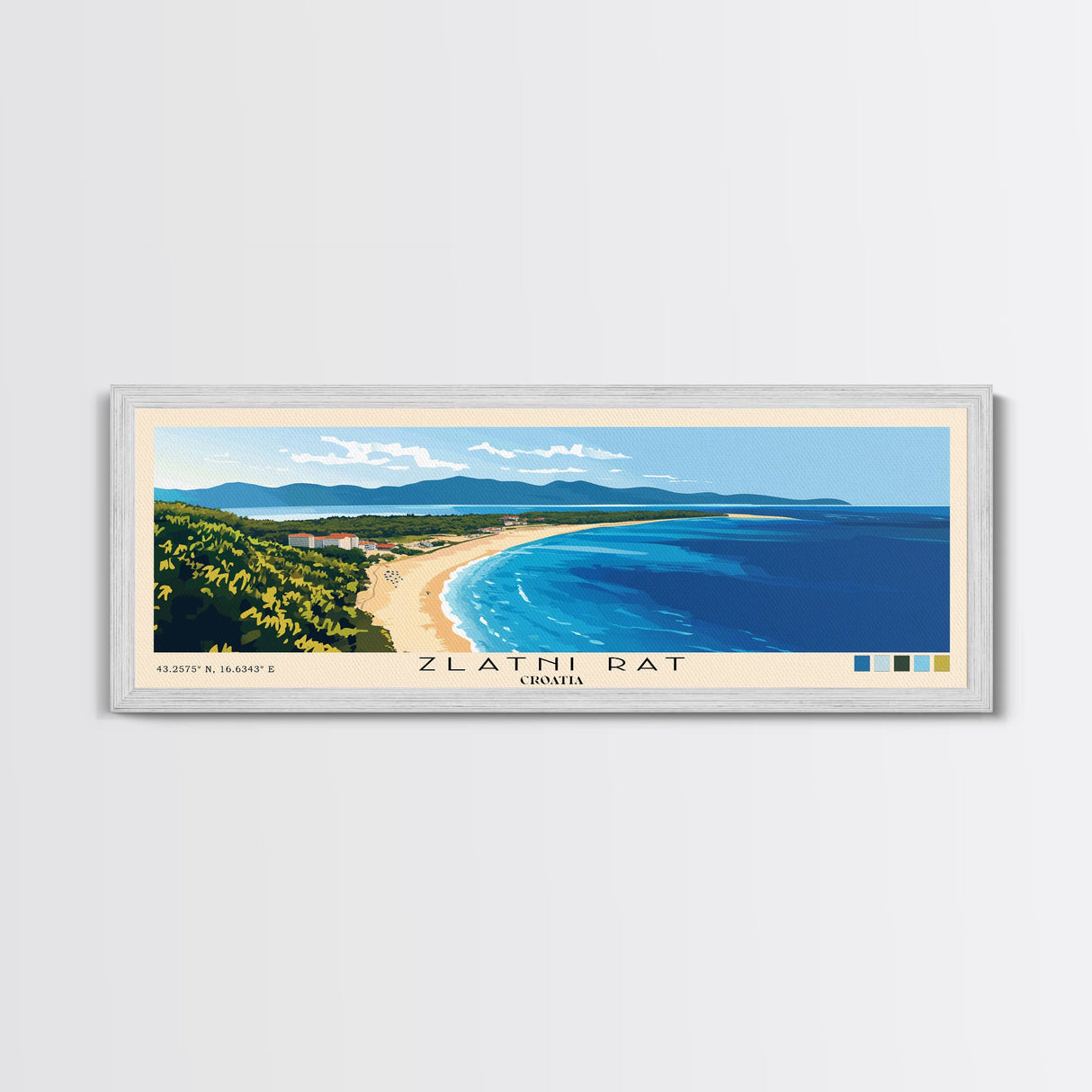 Zlatni Rat, Croatia Panoramic Print, Vacation Gift, Croatia Wall Art, Vacation Wall Art, Vacatation Memories, Beach Decor, Beach Or Lakehouse Art