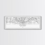 Panoramic Columbus City Map, Ohio Art, Map Print, Minimalist Wall Art, Canvas Art, Housewarming Gift, Street Map Art, Closing Gift