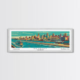 Detroit Michigan Panoramic Travel Poster Canvas Print