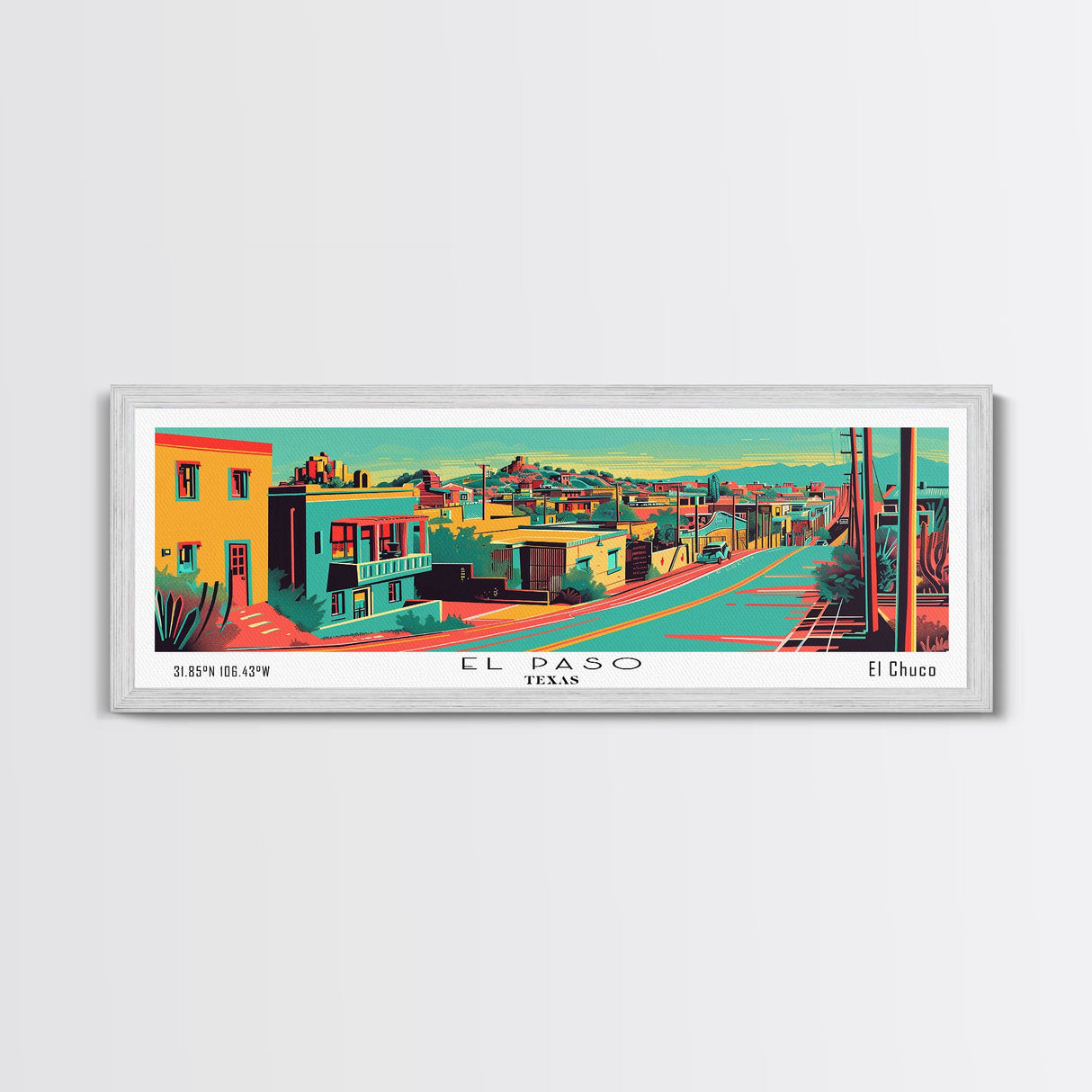 El Paso Texas Panoramic Travel Poster Canvas Print