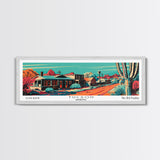 Tucson Arizona Panoramic Wall Art Framed Canvas Print, Travel Poster, Mid Century Modern Art, Pop Art Style, Wall Decor, Office Art