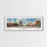 Beaumont Texas Panoramic Painting, Watercolor Framed Canvas Print, Scenic City Art, Travel Poster, Wall Hanging, Living Room Art, Gift Idea