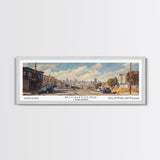 Richmond California Panoramic Print, Stylish Framed Canvas Print, City Travel Poster, Home Decoration, Living Room Wall Art