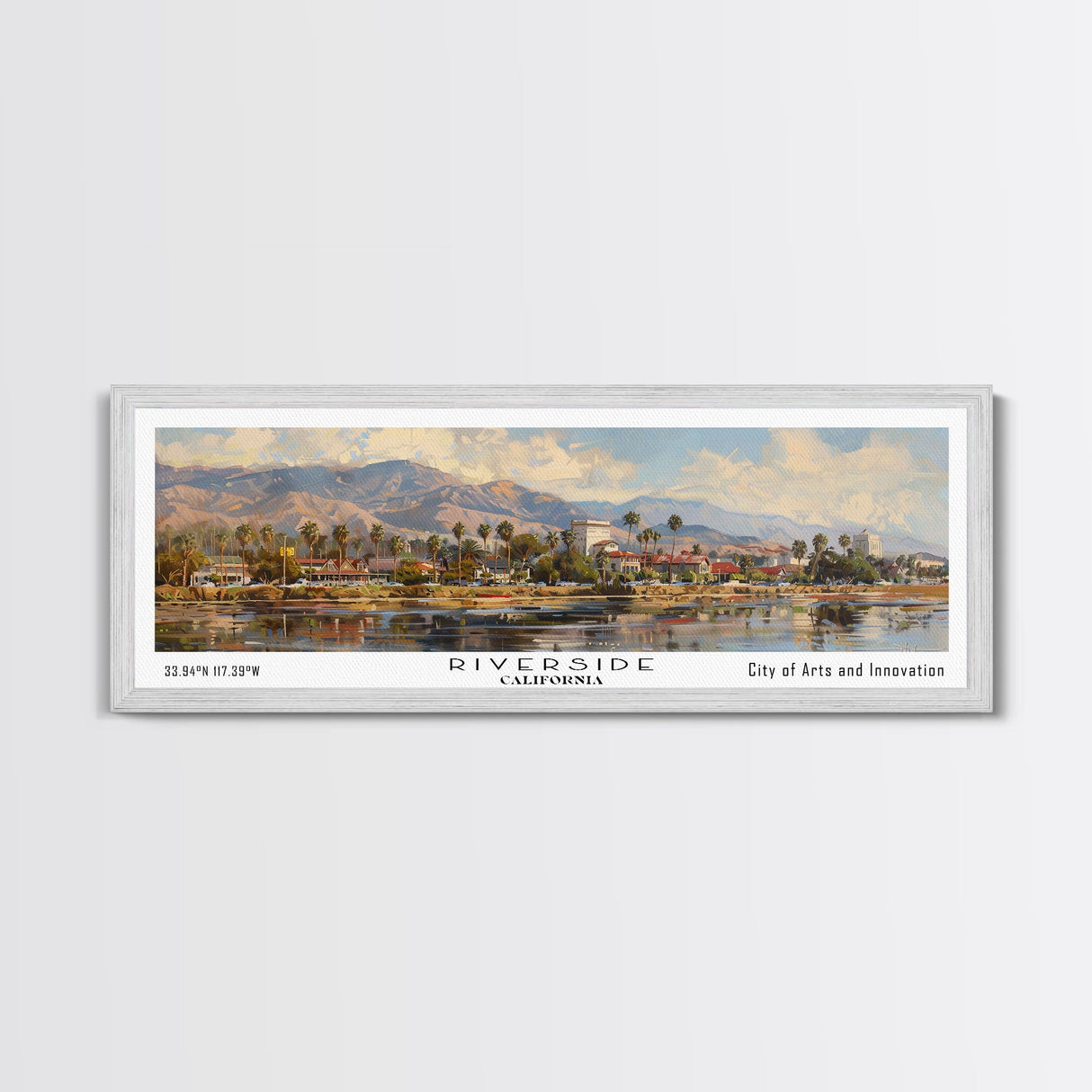 Riverside California Panoramic Print, Creative Framed Canvas Print, Travel Poster Art, Living Room Decor, Home Wall Art, Gift Idea