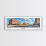 Rochester Minnesota Panoramic Print, Beautiful Framed Canvas Print, Travel Poster Art, Living Room Decor, Home Wall Art