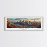 Saint Paul Minnesota Panoramic Print, Modern Framed Canvas Print, Travel Poster Art, Living Room Decor, Home Wall Art