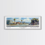 Salinas California Panoramic Print, Artistic Framed Canvas Print, Travel Poster Art, Home Decor, Living Room Wall Art