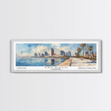 San Diego California Panoramic Print, Creative Framed Canvas Print, Travel Poster Art, Living Room Decor, Office Wall Art