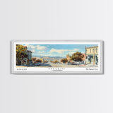 Vallejo California Panoramic Framed Canvas Print, Retro Travel Poster, Unique Wall Art, Artistic Living Room Decor, Office Gift, Home Decoration