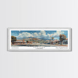 Ventura California Panoramic Painting, Framed Canvas Print, Artistic Travel Poster, Retro Wall Art, Unique Office Decor, Living Room Gift