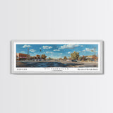 Victorville California Panoramic Wall Art, Framed Canvas Print, Retro Style Travel Poster, Unique Home Decor, Artistic Office Piece, Original Gift