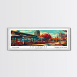 Louisville Kentucky Panoramic Wall Art, Mid Century Modern Framed Canvas Print, Retro Pop Art Travel Poster, Home Decor