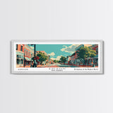 Edison New Jersey Panoramic Painting, Mid Century Modern Framed Canvas Print, Retro Pop Art Travel Poster, City Wall Decor, Home Decor