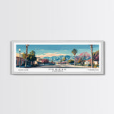 Menifee California Panoramic Wall Art, Mid Century Modern Framed Canvas Print, Retro Pop Art Travel Poster, Living Room Art