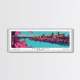 Saint Paul Minnesota Panoramic Painting, Mid Century Modern Framed Canvas Print, Retro Pop Art Travel Poster, City Art, Office Wall Decor, Living Room Art