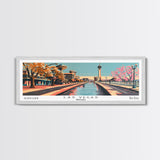 Las Vegas Nevada Panoramic Painting, Framed Canvas Print, Mid Century Modern Wall Art, Retro Pop Art Travel Poster, Cityscape Decor, Living Room Art, Office Wall Art