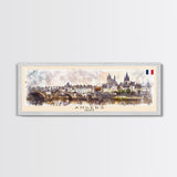 Angers France Wall Art, Panoramic Travel Poster, Panoramic Framed Canvas Print, City Wall Art, Wall Hanging Home Decor, Travel Art