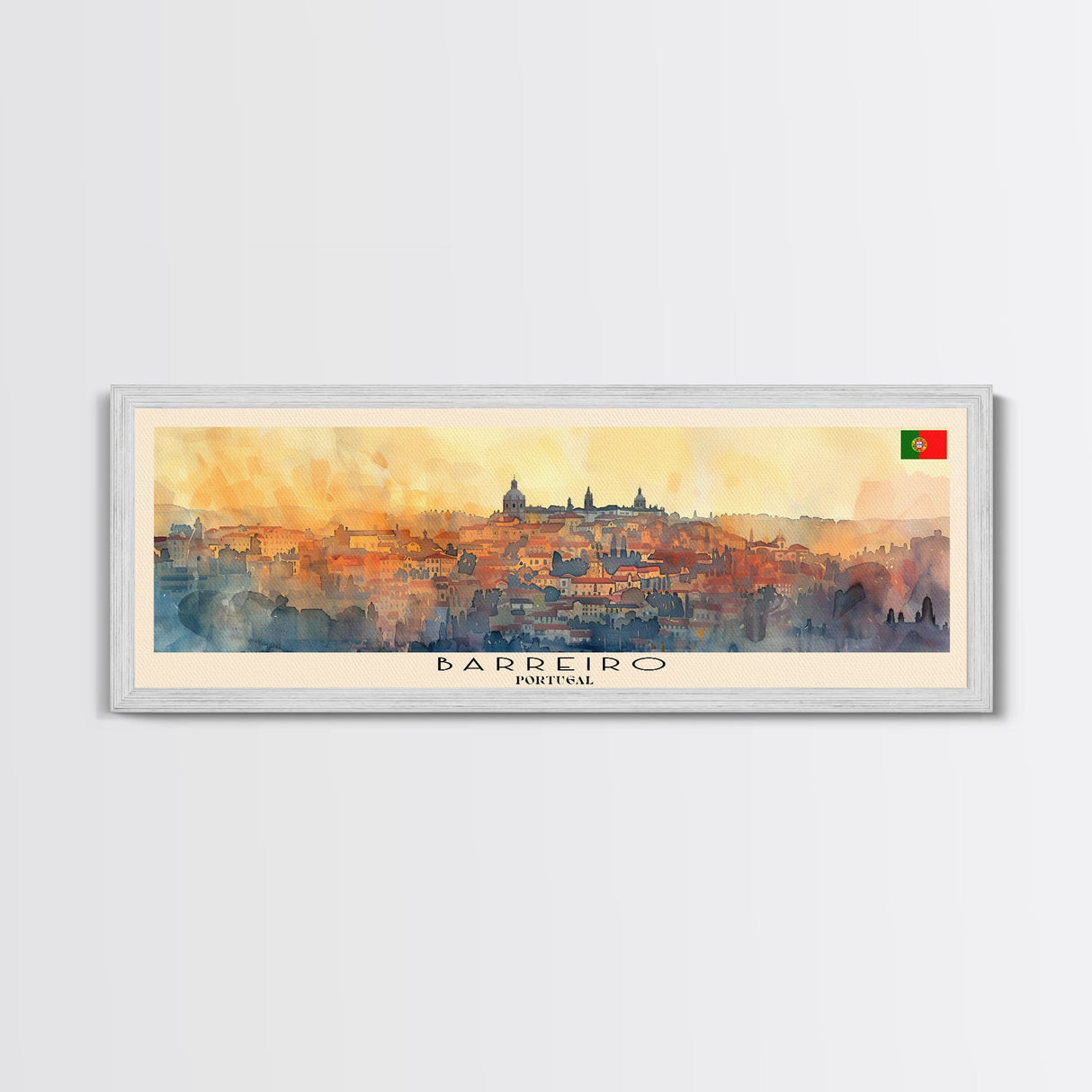 Barreiro Portugal Travel Print Wall Art, Panoramic City Art, Travel Art, Wall Decor, Vacation Gift, Framed Canvas Print Or Metal Art