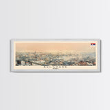 Belgrade Serbia Panoramic Travel Poster, Framed Canvas Print or Metal Wall Art, Travel Art, Home Decor, Panoramic Painting, Midcentury Art