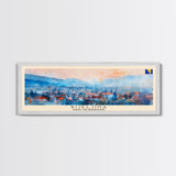 Bijeljina Bosnia Panoramic Travel Poster, Framed Canvas Print or Metal Wall Art, Travel Art, Home Decor, Panoramic Painting, Midcentury Art