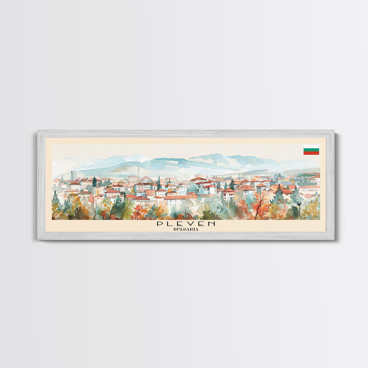 Pleven Bulgaria Travel Print Wall Art, Panoramic City Art, Travel Art, Wall Decor, Vacation Gift, Framed Canvas Print Or Metal Art