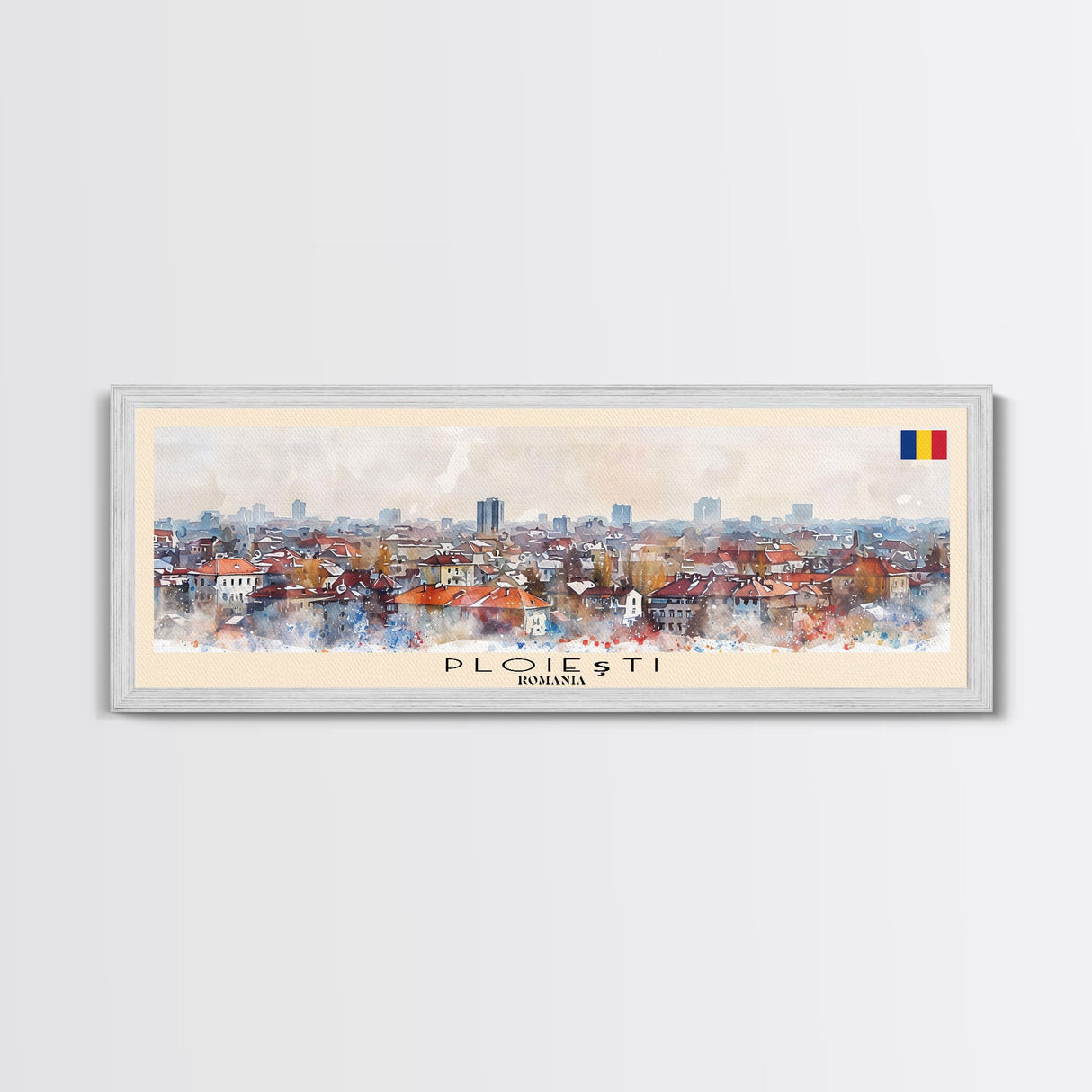 Ploiesti Romania Wall Art, Panoramic Travel Poster, Panoramic Framed Canvas Print, City Wall Art, Wall Hanging Home Decor, Travel Art