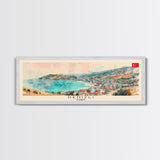 Denizli Turkey Wall Art, Panoramic Travel Poster, Panoramic Framed Canvas Print, City Wall Art, Wall Hanging Home Decor, Travel Art