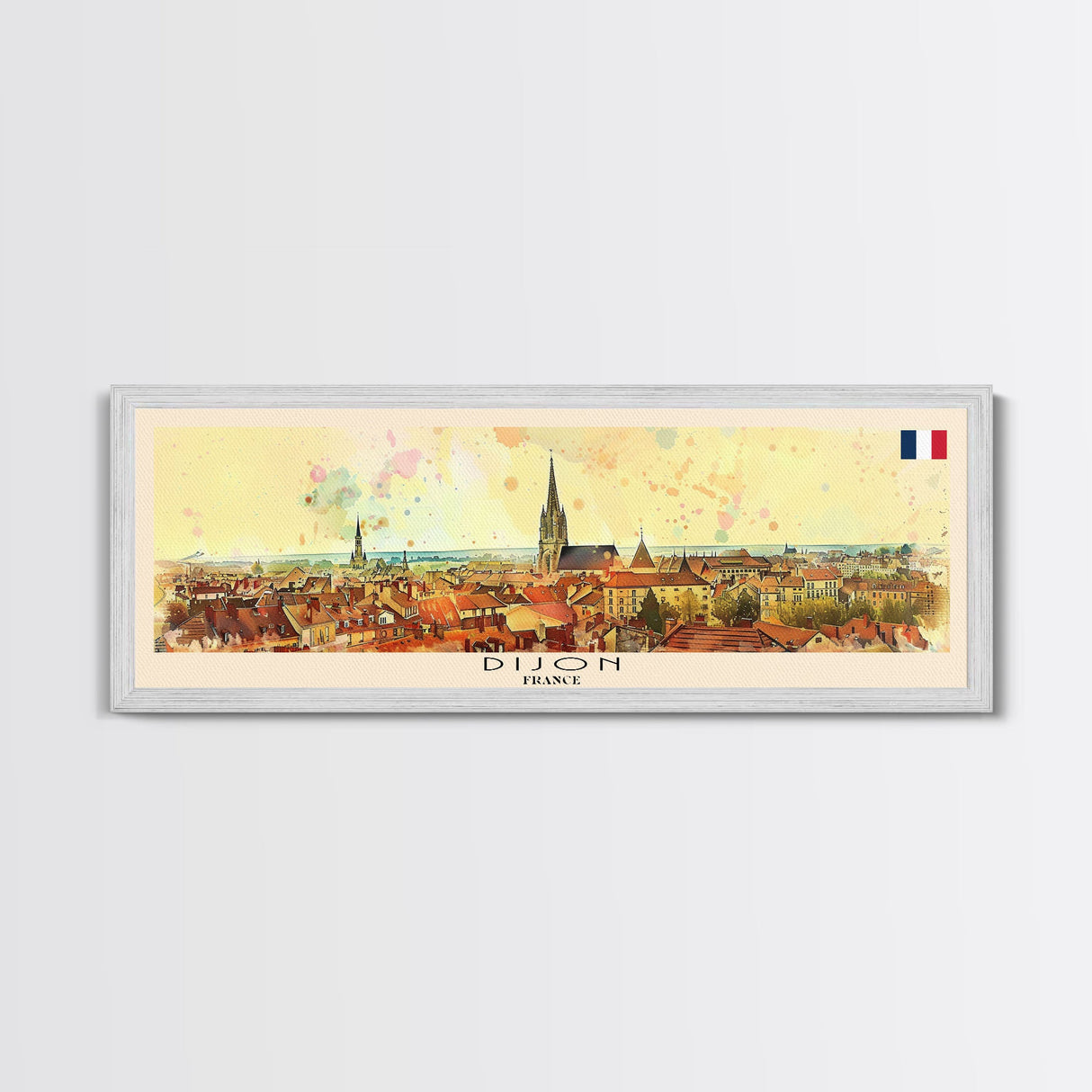 Dijon France Travel Art, City Art, Framed Canvas Print or Metal Wall Art, Europe Travel Poster, Panoramic Wall Art, Extra Wide Wall Art