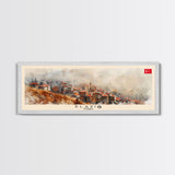 Elaz Turkey Wall Art, Panoramic Travel Poster, Panoramic Framed Canvas Print, City Wall Art, Wall Hanging Home Decor, Travel Art