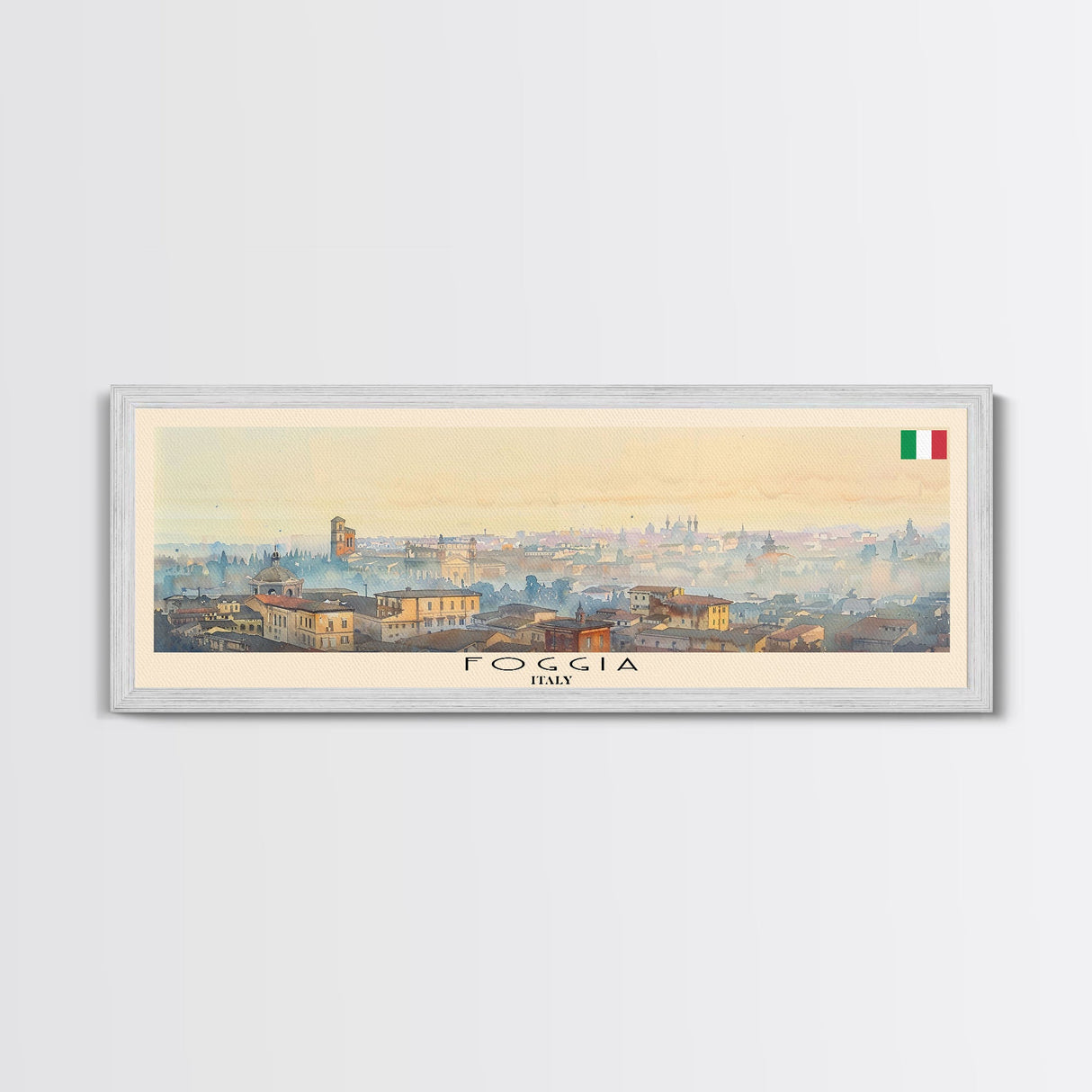 Foggia Italy Wall Art, Panoramic Travel Poster, Panoramic Framed Canvas Print, City Wall Art, Wall Hanging Home Decor, Travel Art