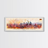 Frankfurt Germany Travel Print Wall Art, Panoramic City Art, Travel Art, Wall Decor, Vacation Gift, Framed Canvas Print Or Metal Art