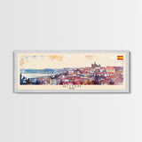 Gijón Spain Travel Print Wall Art, Panoramic City Art, Travel Art, Wall Decor, Vacation Gift, Framed Canvas Print Or Metal Art