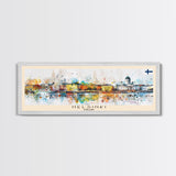 Helsinki Finland Travel Art, City Art, Framed Canvas Print or Metal Wall Art, Europe Travel Poster, Panoramic Wall Art, Extra Wide Wall Art