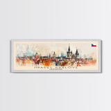 Hradec Czech Republic Travel Art, City Art, Framed Canvas Print or Metal Wall Art, Europe Travel Poster, Panoramic Wall Art, Extra Wide Wall Art