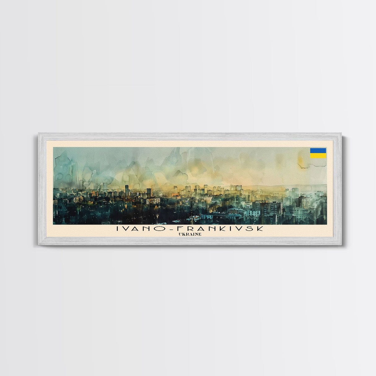 Ivano Frankivsk Travel Art, City Art, Framed Canvas Print or Metal Wall Art, Europe Travel Poster, Panoramic Wall Art, Extra Wide Wall Art