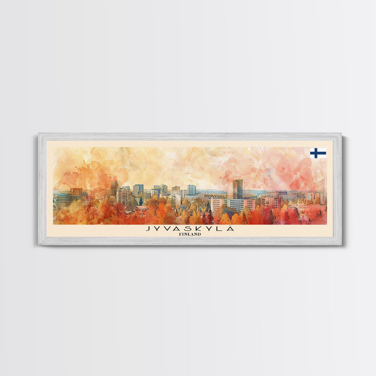 Jyvaskyla Finland Travel Art, City Art, Framed Canvas Print or Metal Wall Art, Europe Travel Poster, Panoramic Wall Art, Extra Wide Wall Art