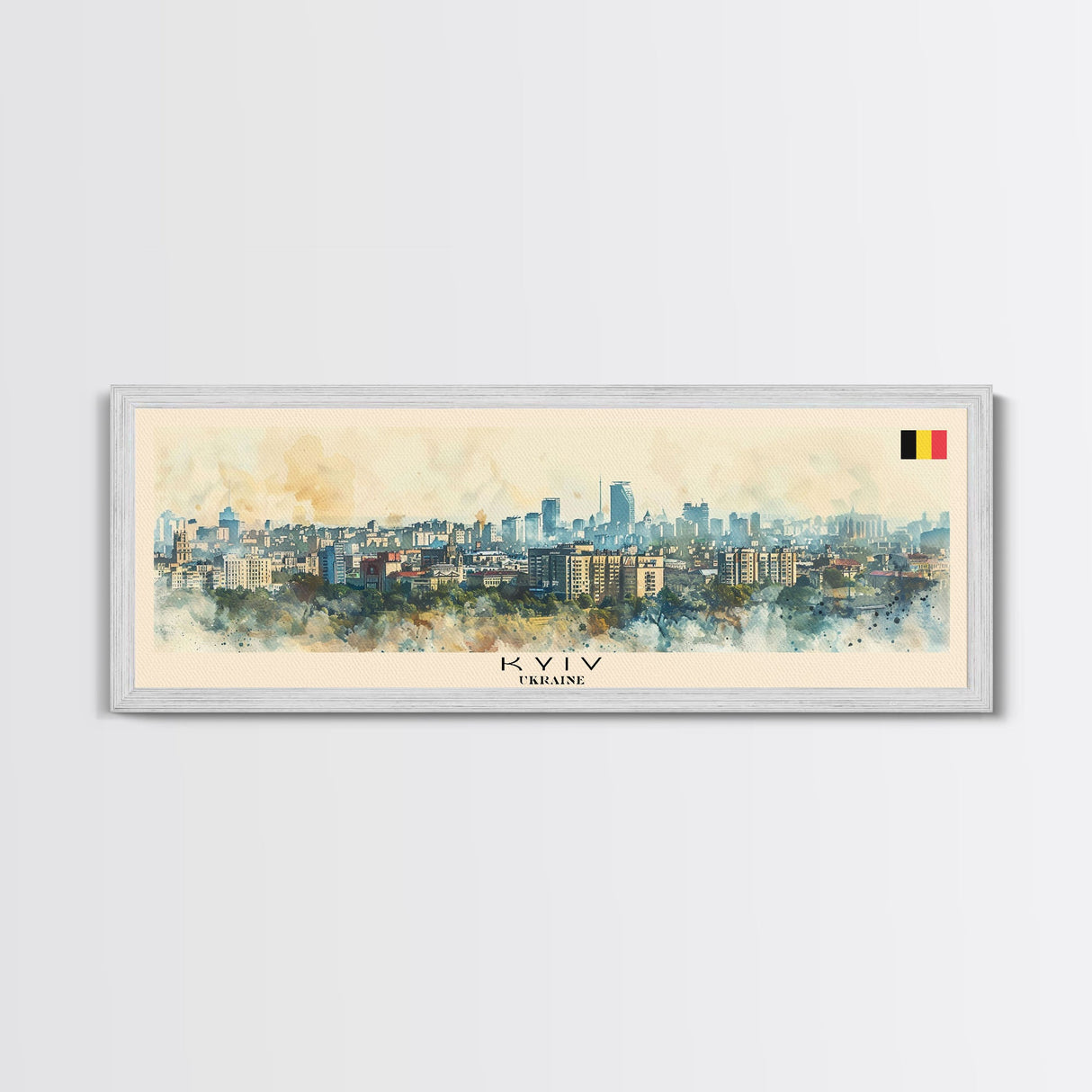 Kyiv Ukraine Wall Art, Panoramic Travel Poster, Panoramic Framed Canvas Print, City Wall Art, Wall Hanging Home Decor, Travel Art