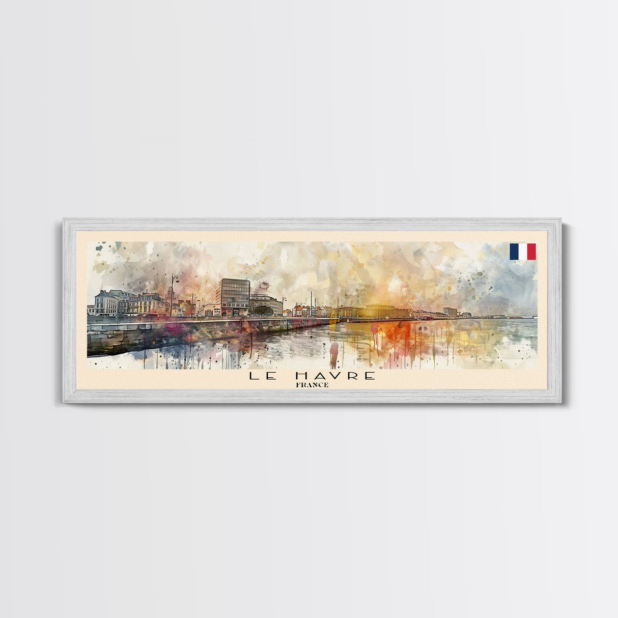 Le Havre France Travel Art, City Art, Framed Canvas Print or Metal Wall Art, Europe Travel Poster, Panoramic Wall Art, Extra Wide Wall Art