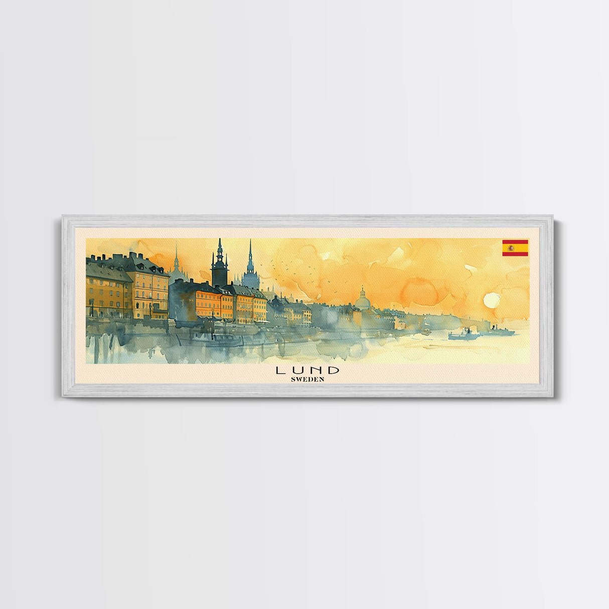 Lund Sweden Travel Print Wall Art, Panoramic City Art, Travel Art, Wall Decor, Vacation Gift, Framed Canvas Print Or Metal Art