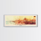 Magdeburg Germany Wall Art, Panoramic Travel Poster, Panoramic Framed Canvas Print, City Wall Art, Wall Hanging Home Decor, Travel Art